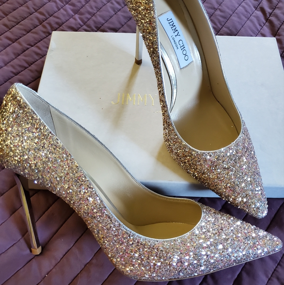 Jimmy Choo Romy 100 Viola Mix Glitter
